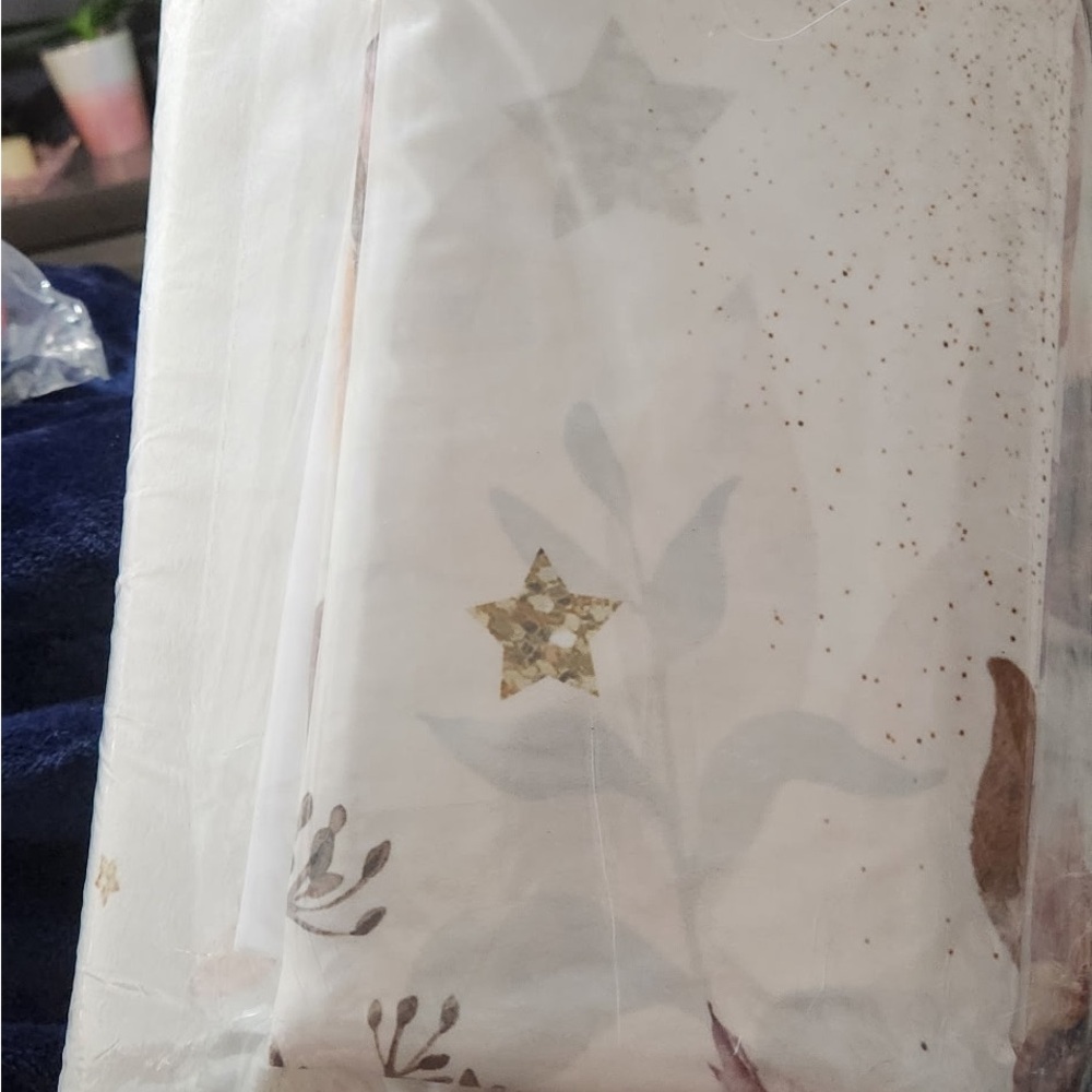 Floral Shower Curtain Set - Blue and Pink